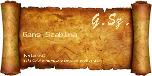 Gans Szabina névjegykártya